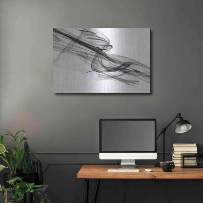 Luxe Metal Art 'Abstract Black and White 19-48' by Irena Orlov, Metal Wall Art,36x24