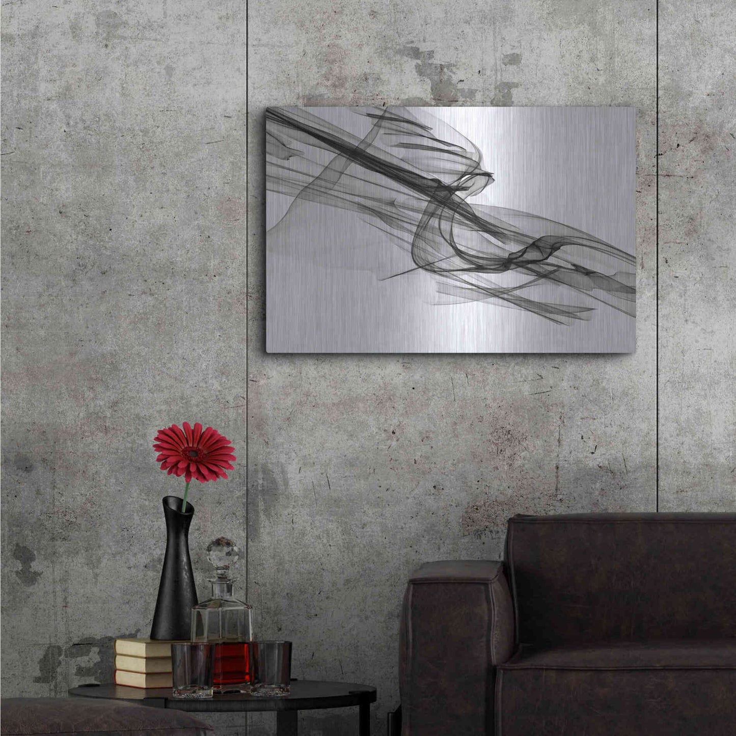 Luxe Metal Art 'Abstract Black and White 19-48' by Irena Orlov, Metal Wall Art,36x24