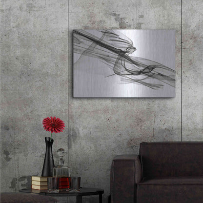 Luxe Metal Art 'Abstract Black and White 19-48' by Irena Orlov, Metal Wall Art,36x24
