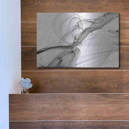 Luxe Metal Art 'Abstract Black and White 18-21' by Irena Orlov, Metal Wall Art,16x12