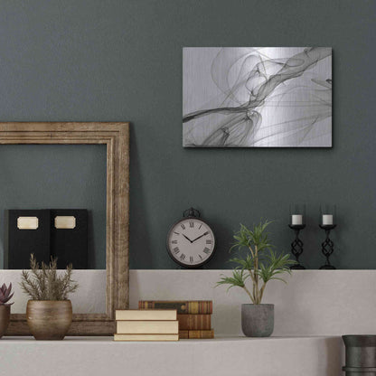 Luxe Metal Art 'Abstract Black and White 18-21' by Irena Orlov, Metal Wall Art,16x12