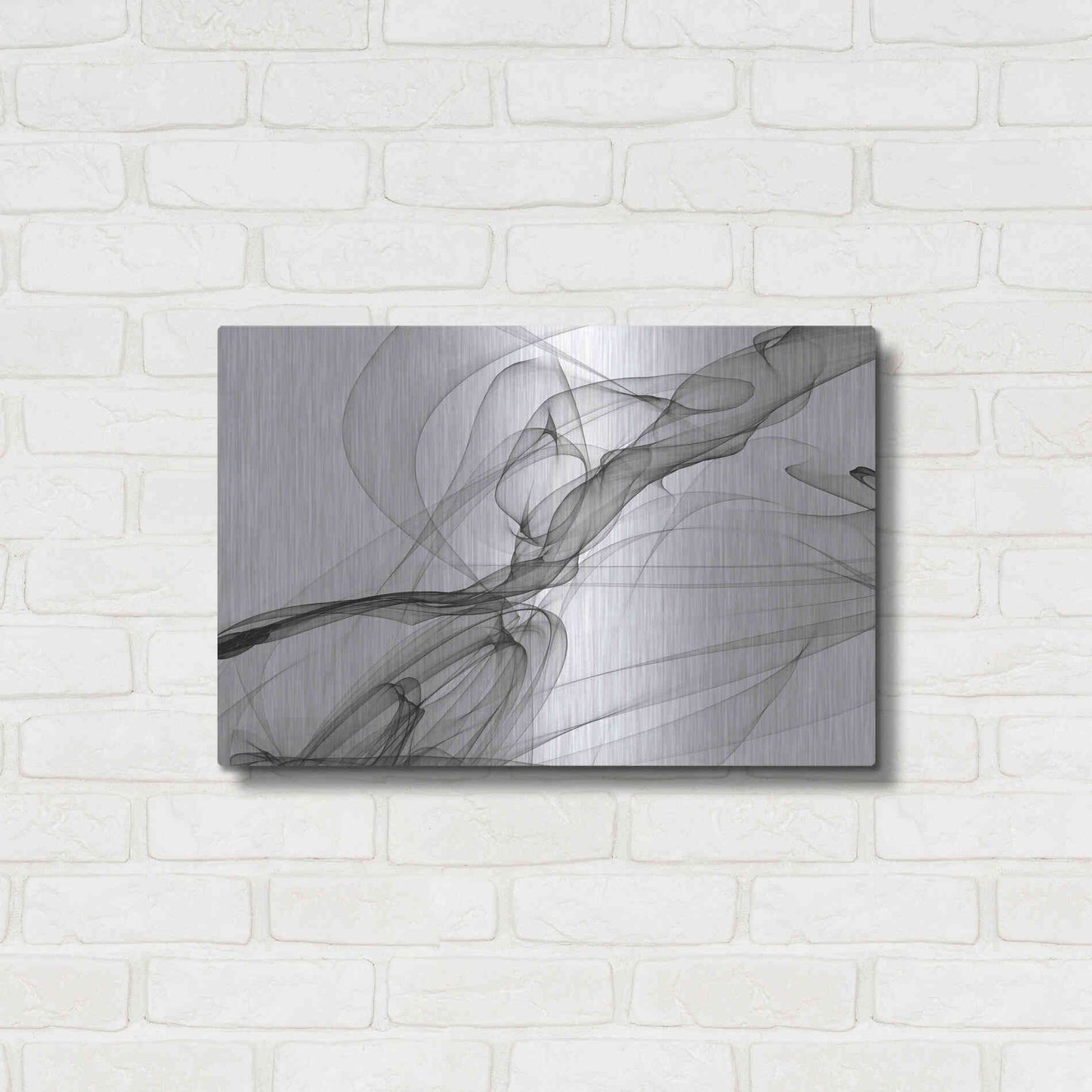 Luxe Metal Art 'Abstract Black and White 18-21' by Irena Orlov, Metal Wall Art,24x16