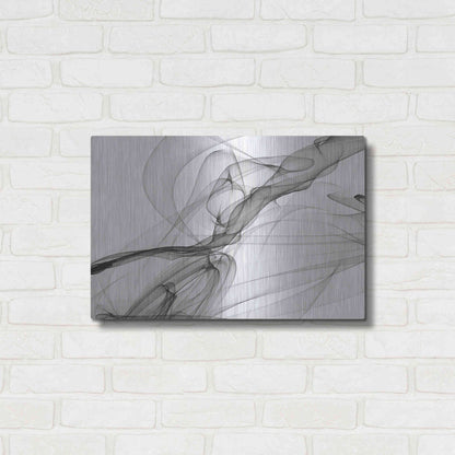 Luxe Metal Art 'Abstract Black and White 18-21' by Irena Orlov, Metal Wall Art,24x16