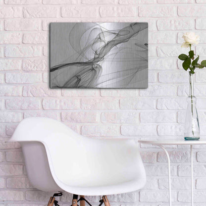 Luxe Metal Art 'Abstract Black and White 18-21' by Irena Orlov, Metal Wall Art,24x16