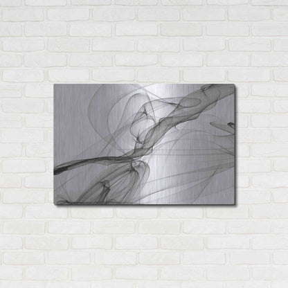 Luxe Metal Art 'Abstract Black and White 18-21' by Irena Orlov, Metal Wall Art,36x24