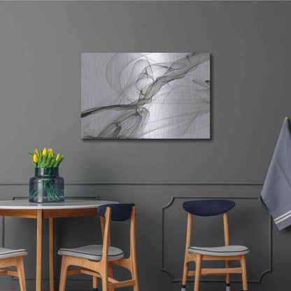 Luxe Metal Art 'Abstract Black and White 18-21' by Irena Orlov, Metal Wall Art,36x24