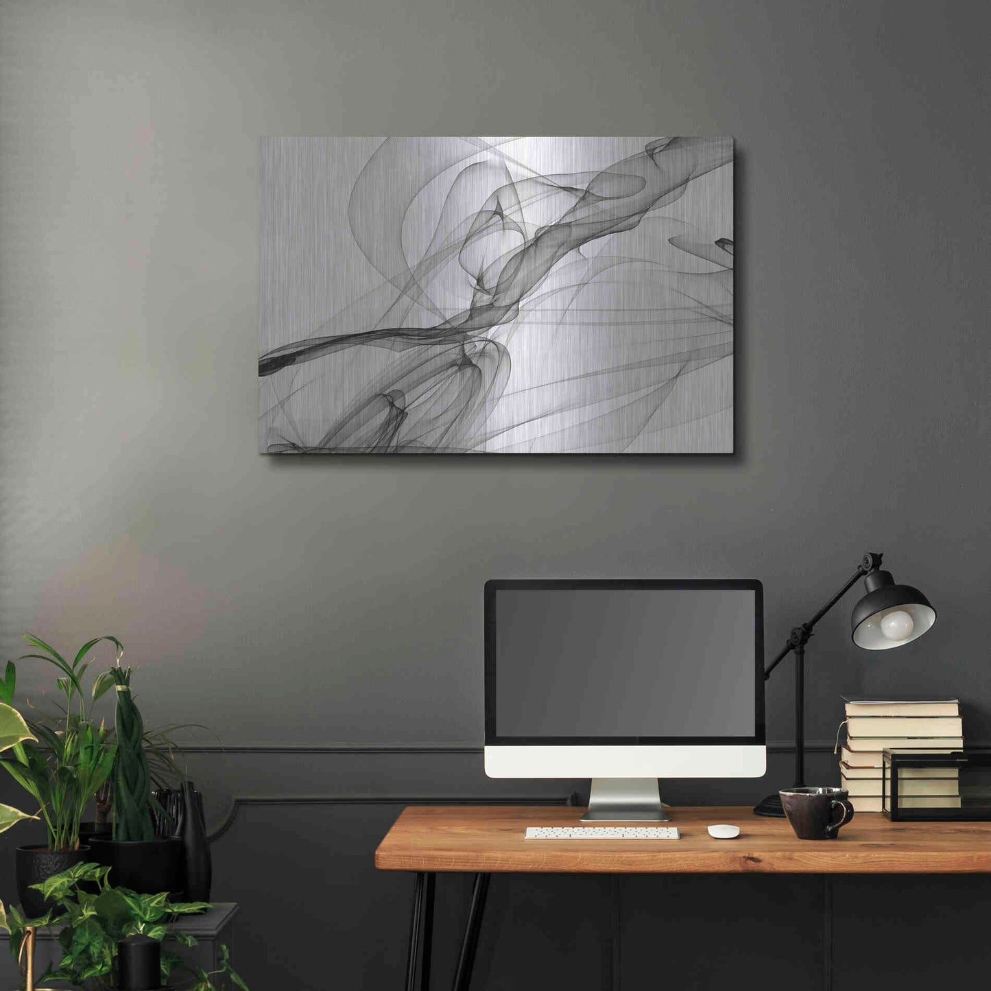 Luxe Metal Art 'Abstract Black and White 18-21' by Irena Orlov, Metal Wall Art,36x24