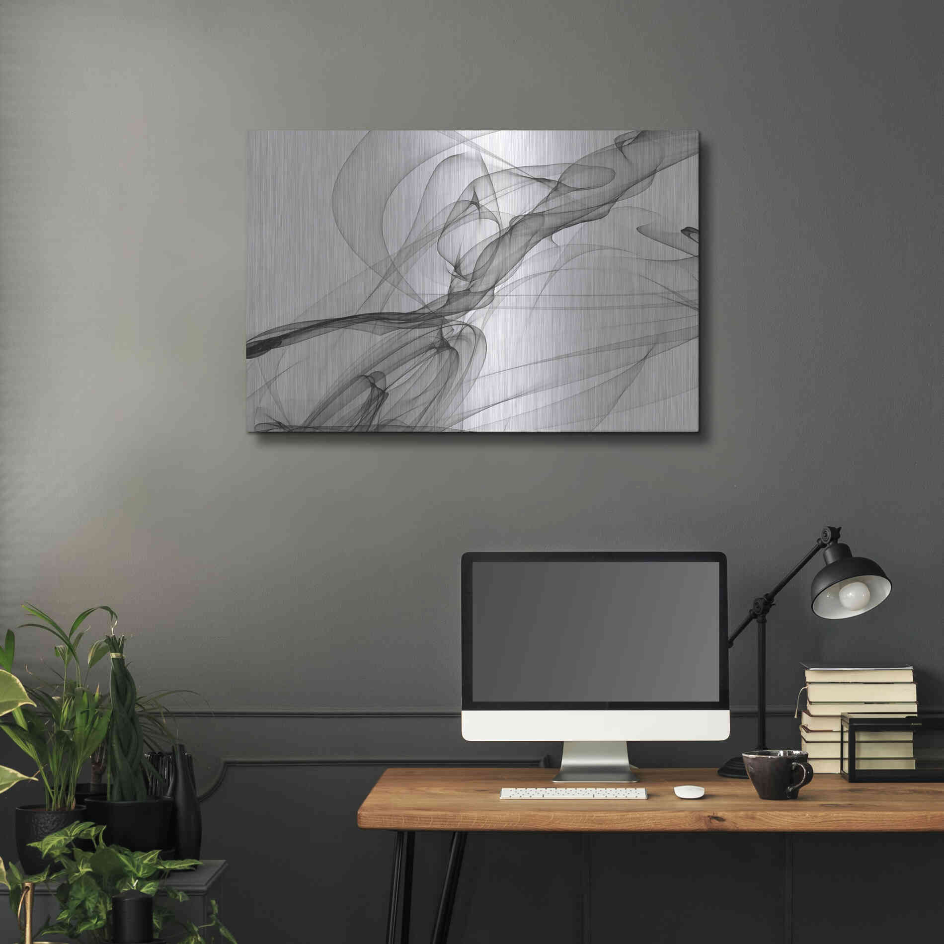 Luxe Metal Art 'Abstract Black and White 18-21' by Irena Orlov, Metal Wall Art,36x24