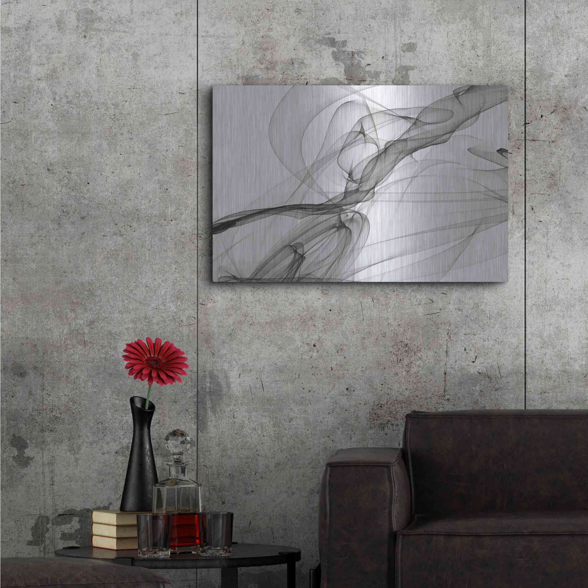 Luxe Metal Art 'Abstract Black and White 18-21' by Irena Orlov, Metal Wall Art,36x24