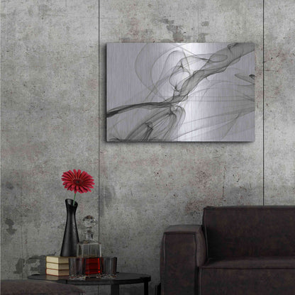 Luxe Metal Art 'Abstract Black and White 18-21' by Irena Orlov, Metal Wall Art,36x24
