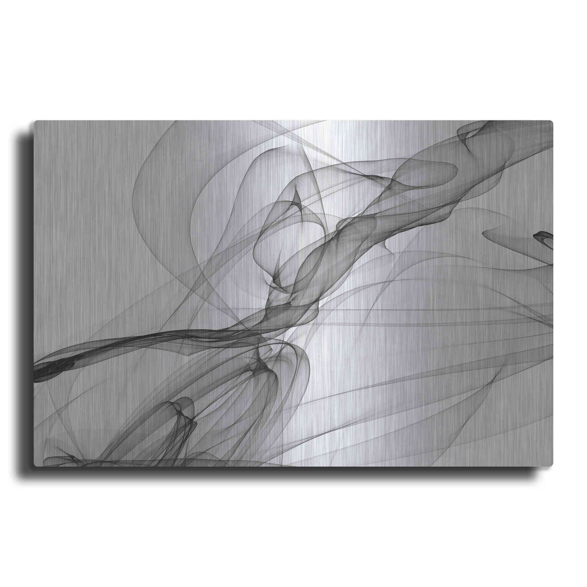 Luxe Metal Art 'Abstract Black and White 18-21' by Irena Orlov, Metal Wall Art