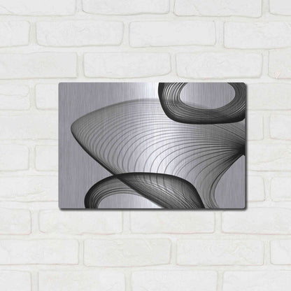 Luxe Metal Art 'Abstract Black and White 21-59' by Irena Orlov, Metal Wall Art,16x12