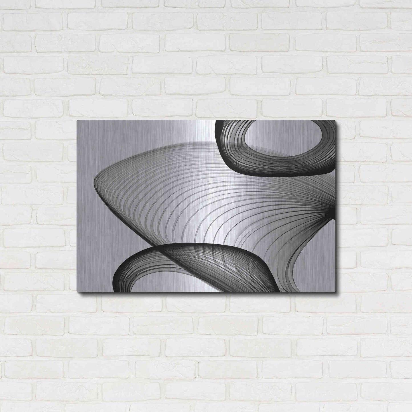 Luxe Metal Art 'Abstract Black and White 21-59' by Irena Orlov, Metal Wall Art,36x24