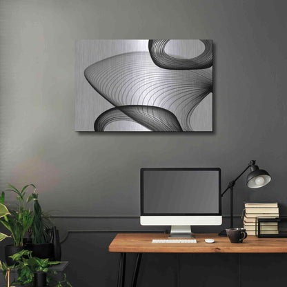 Luxe Metal Art 'Abstract Black and White 21-59' by Irena Orlov, Metal Wall Art,36x24