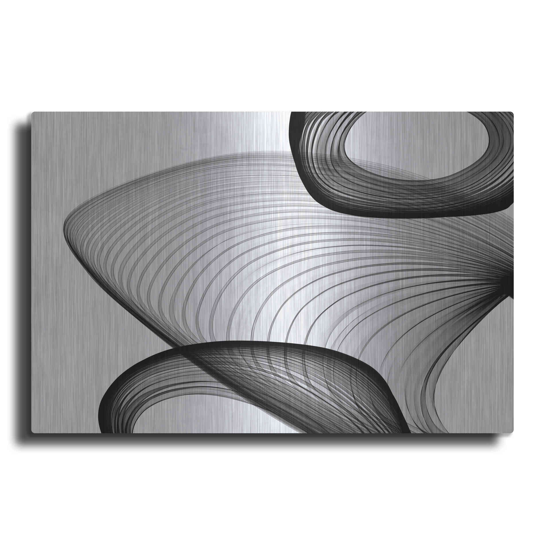 Luxe Metal Art 'Abstract Black and White 21-59' by Irena Orlov, Metal Wall Art