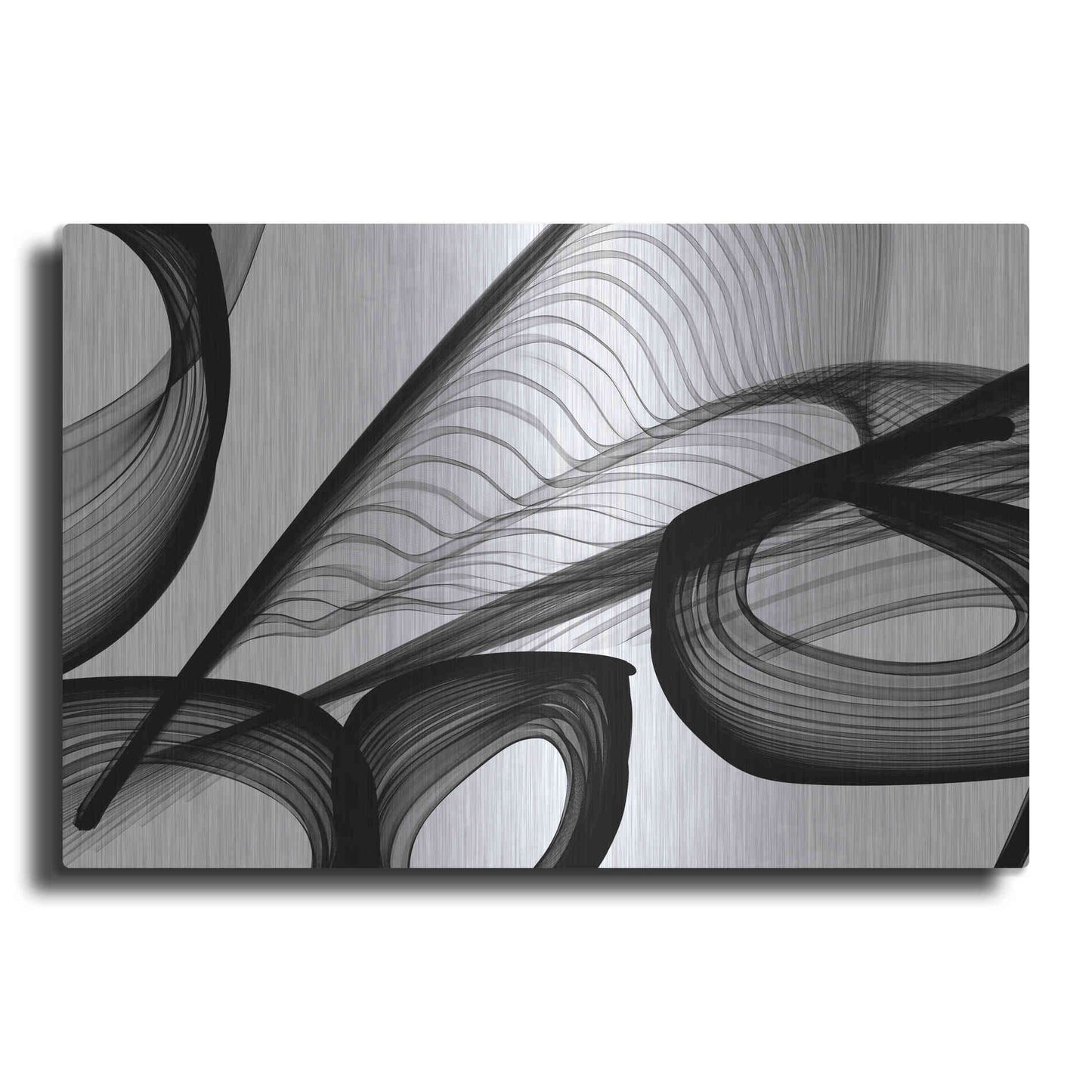 Luxe Metal Art 'Abstract Black and White 22-21' by Irena Orlov, Metal Wall Art