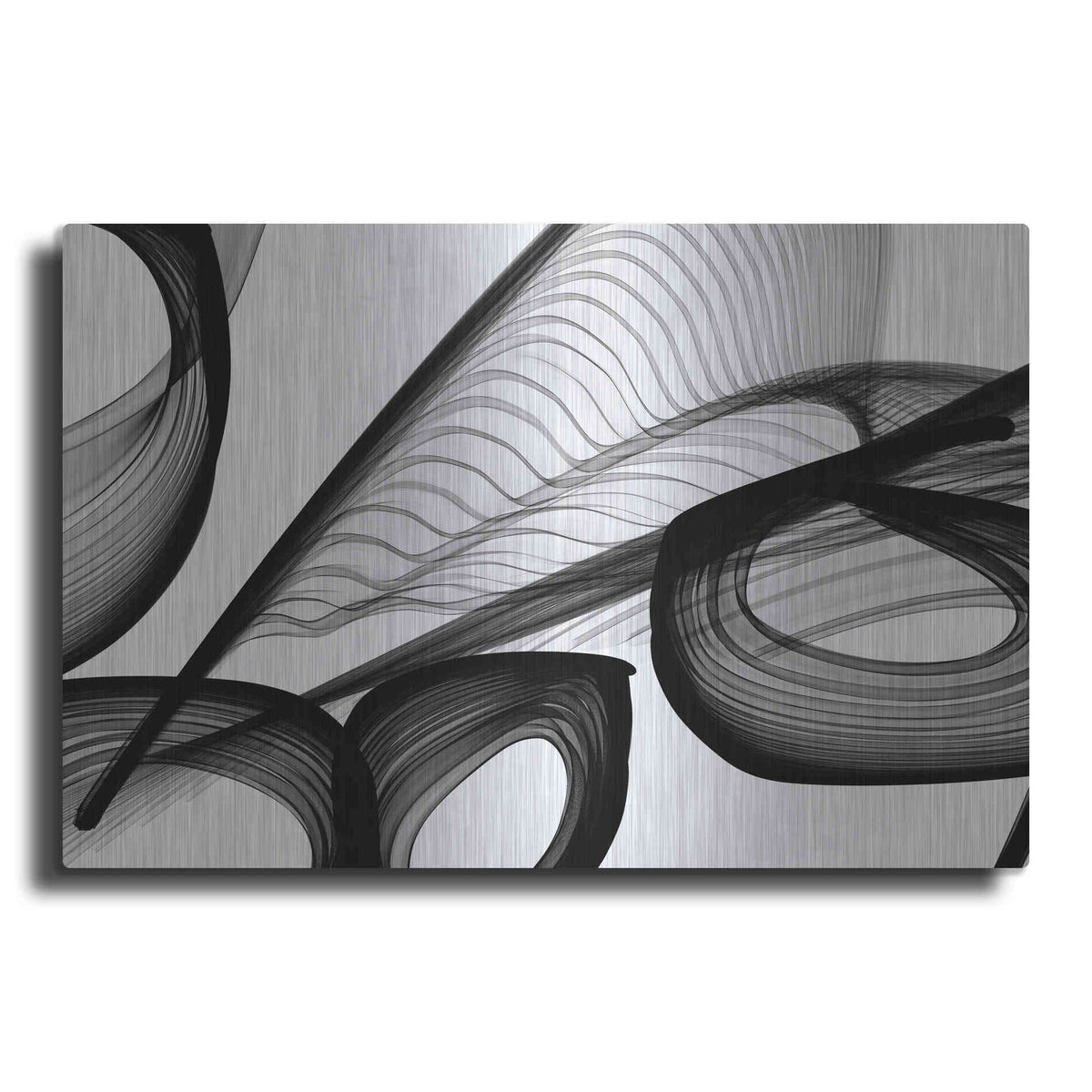 Luxe Metal Art 'Abstract Black and White 22-21' by Irena Orlov, Metal Wall Art