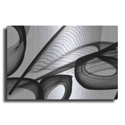 Luxe Metal Art 'Abstract Black and White 22-21' by Irena Orlov, Metal Wall Art