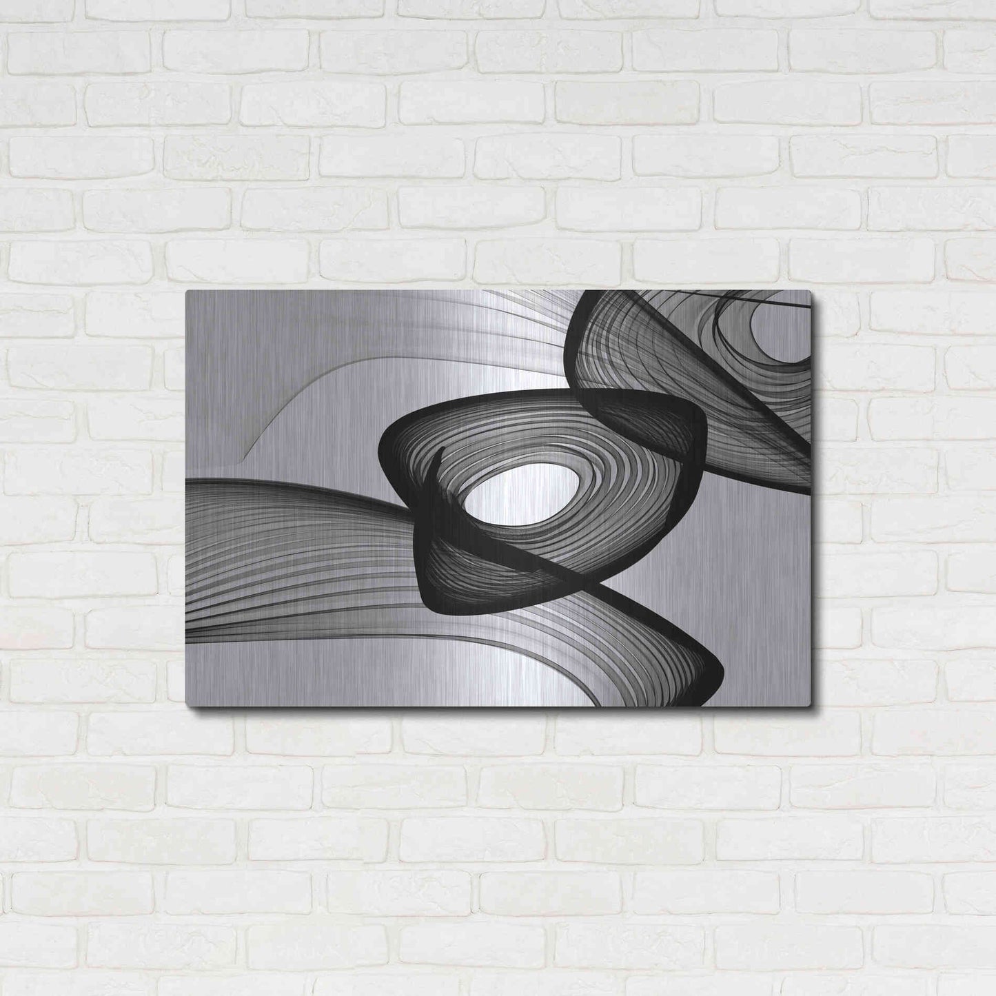 Luxe Metal Art 'Abstract Black and White 22-16' by Irena Orlov, Metal Wall Art,36x24