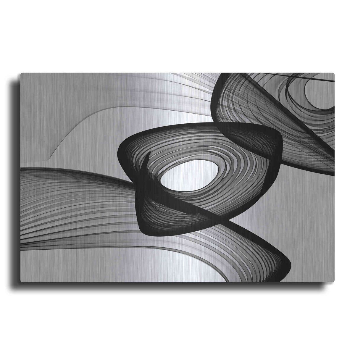 Luxe Metal Art 'Abstract Black and White 22-16' by Irena Orlov, Metal Wall Art