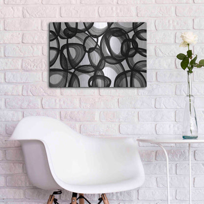 Luxe Metal Art 'Abstract Black and White 2015' by Irena Orlov, Metal Wall Art,24x16