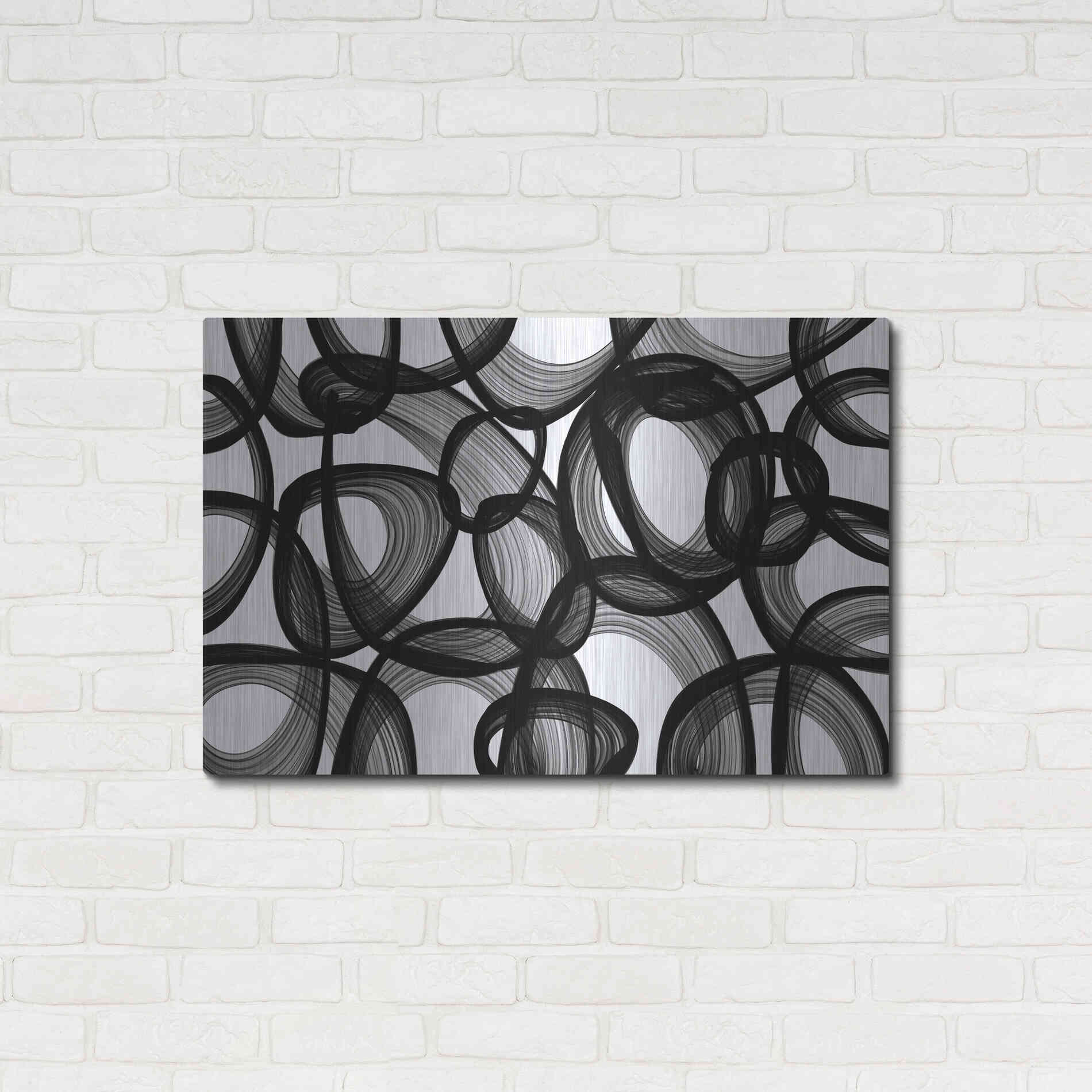 Luxe Metal Art 'Abstract Black and White 2015' by Irena Orlov, Metal Wall Art,36x24
