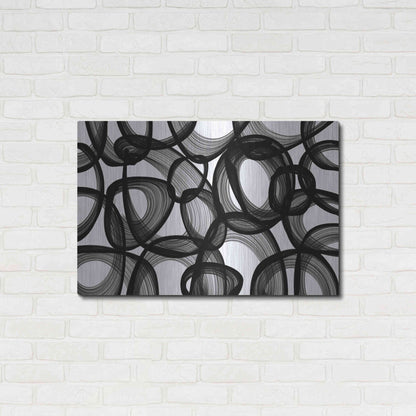 Luxe Metal Art 'Abstract Black and White 2015' by Irena Orlov, Metal Wall Art,36x24