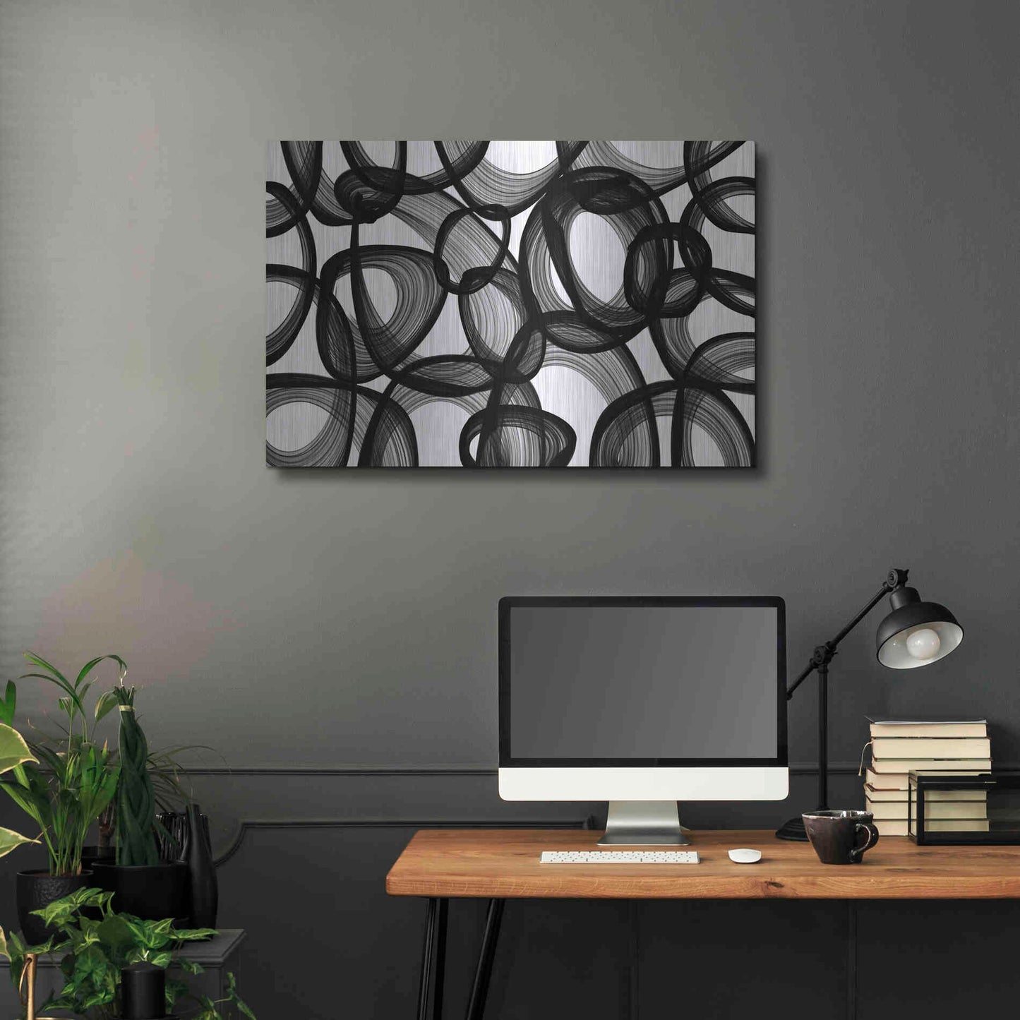 Luxe Metal Art 'Abstract Black and White 2015' by Irena Orlov, Metal Wall Art,36x24