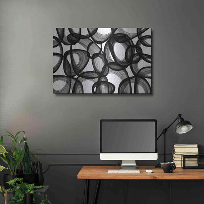 Luxe Metal Art 'Abstract Black and White 2015' by Irena Orlov, Metal Wall Art,36x24