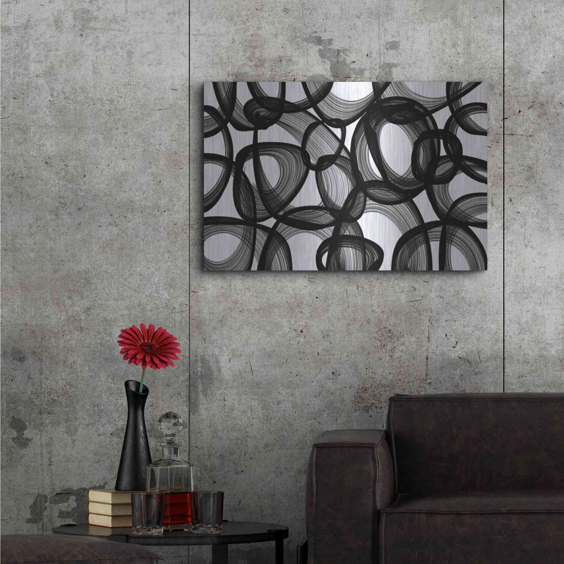 Luxe Metal Art 'Abstract Black and White 2015' by Irena Orlov, Metal Wall Art,36x24