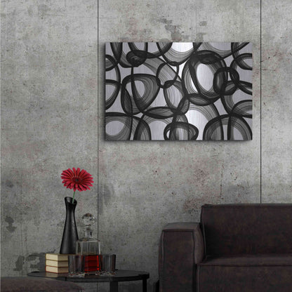 Luxe Metal Art 'Abstract Black and White 2015' by Irena Orlov, Metal Wall Art,36x24