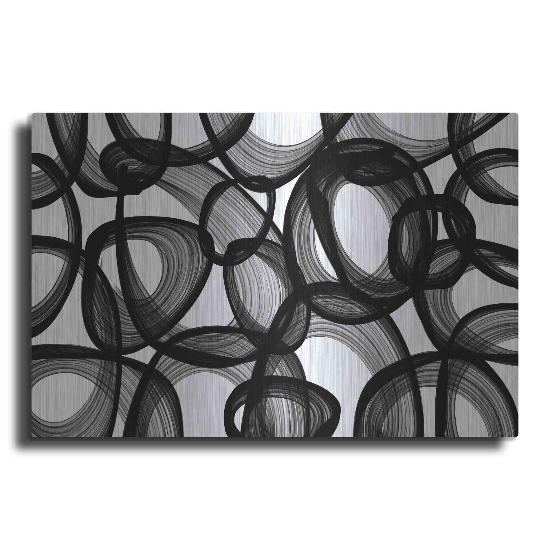 Luxe Metal Art 'Abstract Black and White 2015' by Irena Orlov, Metal Wall Art