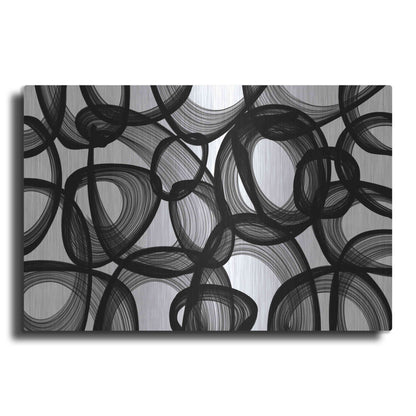 Luxe Metal Art 'Abstract Black and White 2015' by Irena Orlov, Metal Wall Art