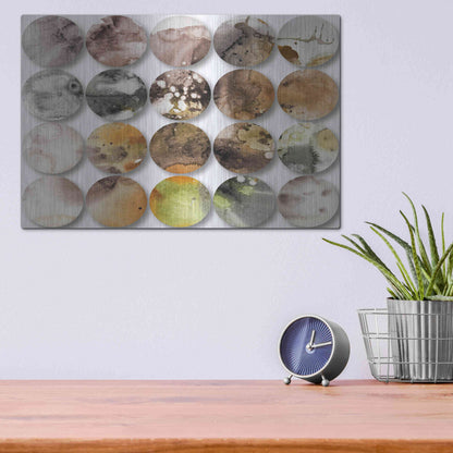 Luxe Metal Art 'Watercolor Colorful Circles 3' by Irena Orlov, Metal Wall Art,16x12