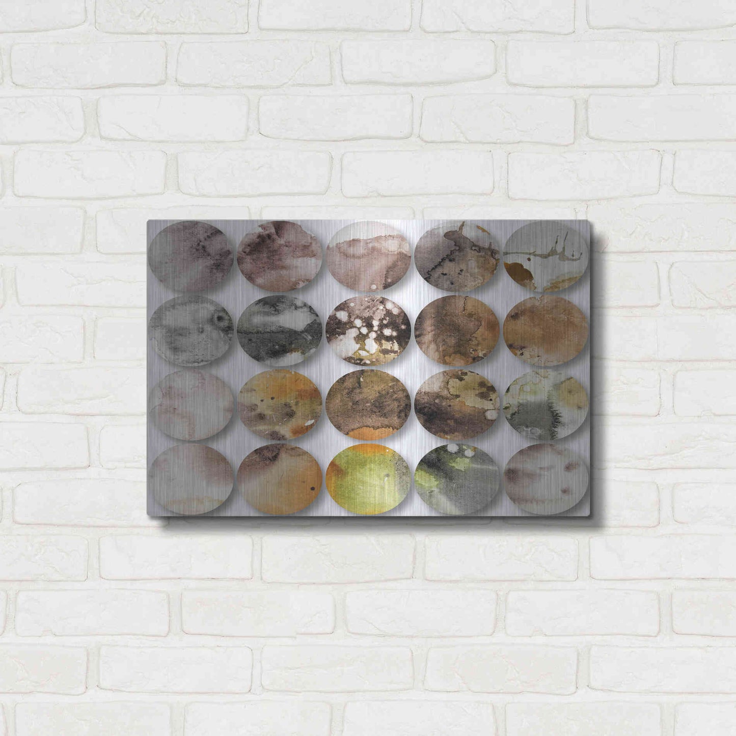 Luxe Metal Art 'Watercolor Colorful Circles 3' by Irena Orlov, Metal Wall Art,24x16