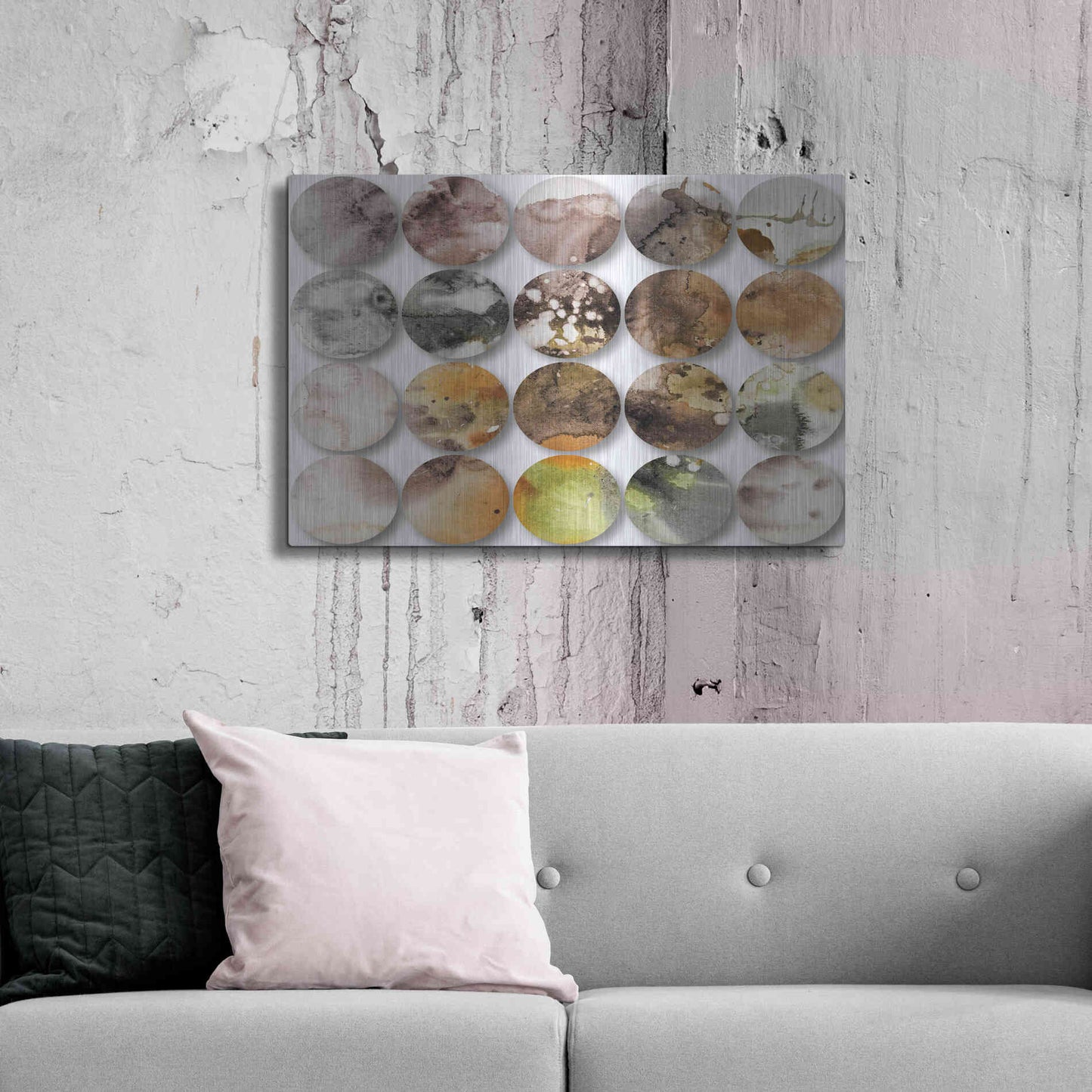 Luxe Metal Art 'Watercolor Colorful Circles 3' by Irena Orlov, Metal Wall Art,36x24