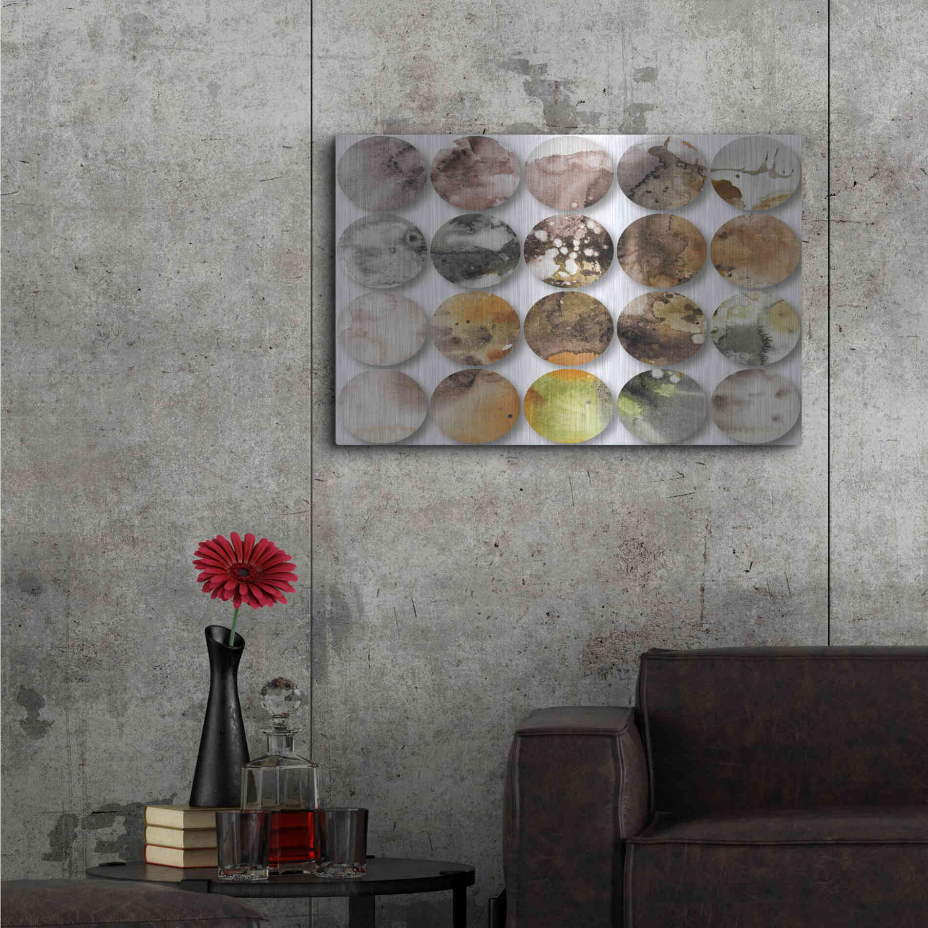 Luxe Metal Art 'Watercolor Colorful Circles 3' by Irena Orlov, Metal Wall Art,36x24