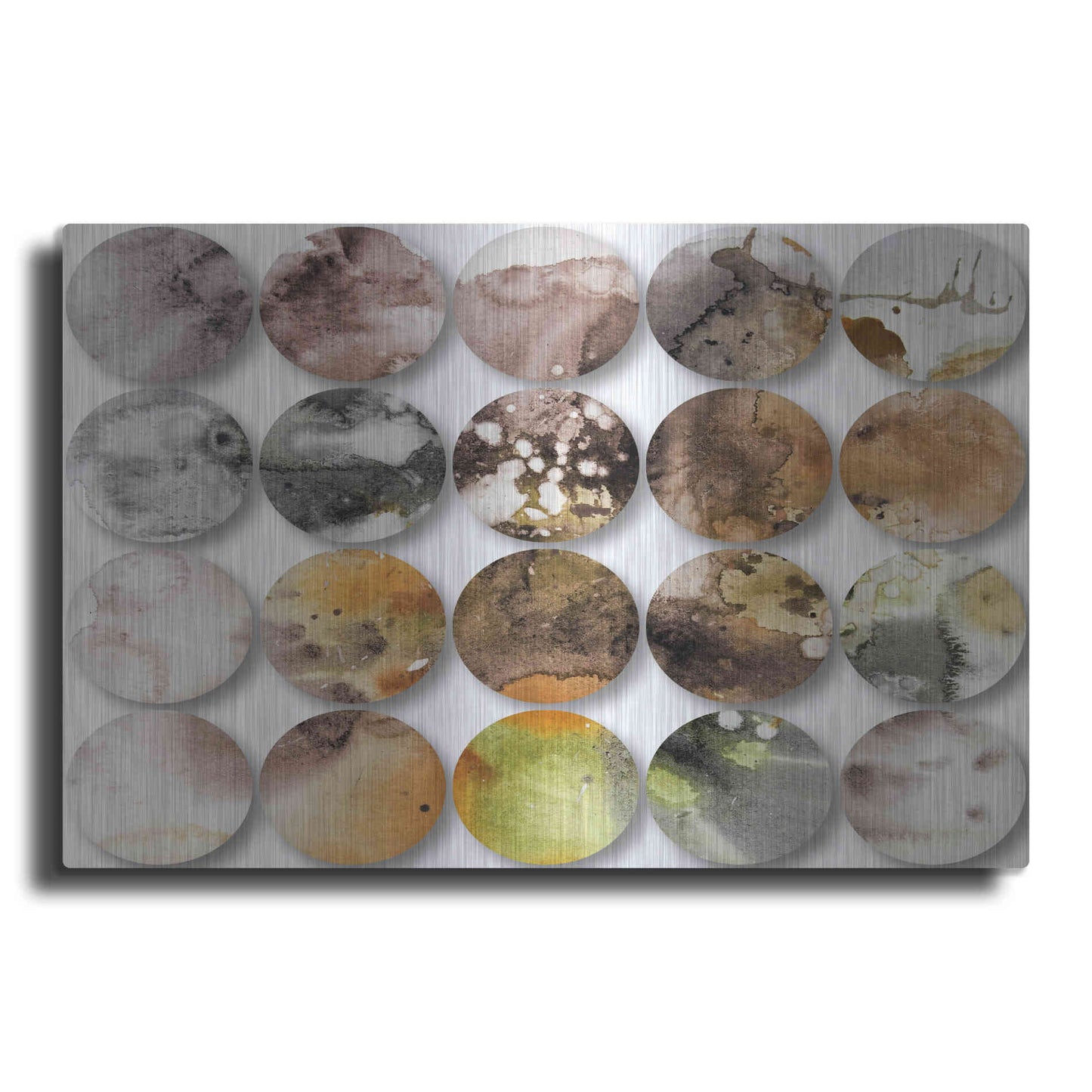 Luxe Metal Art 'Watercolor Colorful Circles 3' by Irena Orlov, Metal Wall Art