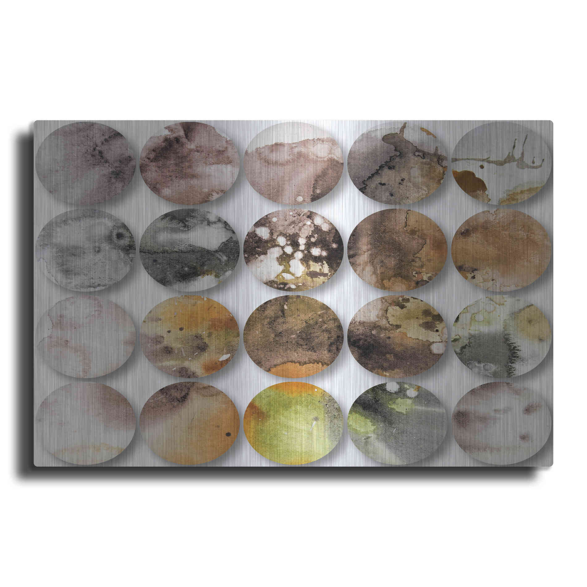 Luxe Metal Art 'Watercolor Colorful Circles 3' by Irena Orlov, Metal Wall Art