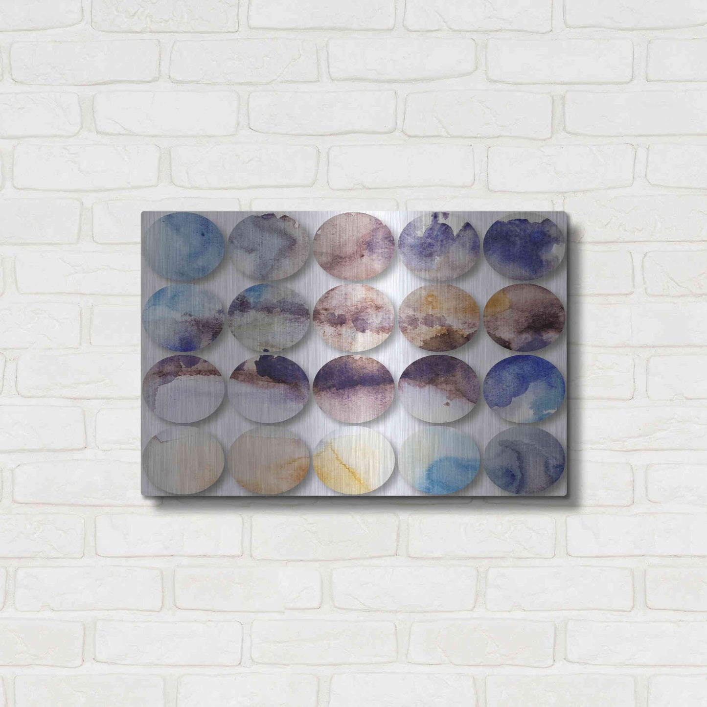 Luxe Metal Art 'Watercolor Colorful Circles 4' by Irena Orlov, Metal Wall Art,24x16