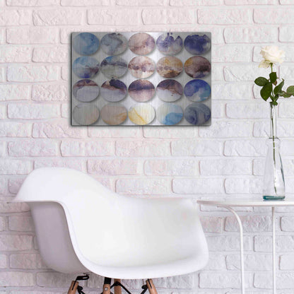 Luxe Metal Art 'Watercolor Colorful Circles 4' by Irena Orlov, Metal Wall Art,24x16