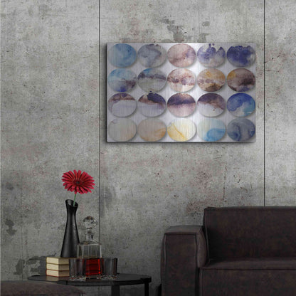 Luxe Metal Art 'Watercolor Colorful Circles 4' by Irena Orlov, Metal Wall Art,36x24