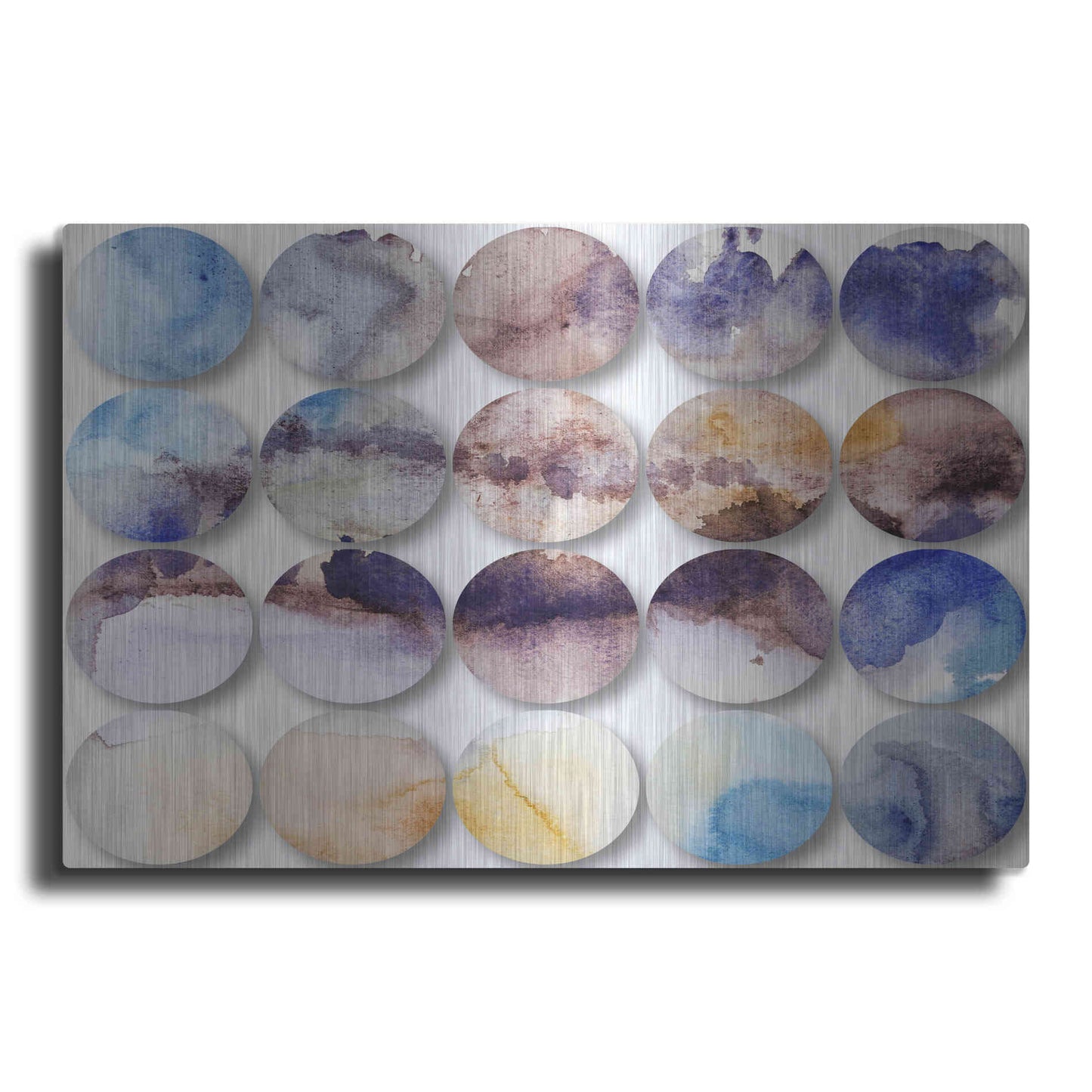 Luxe Metal Art 'Watercolor Colorful Circles 4' by Irena Orlov, Metal Wall Art