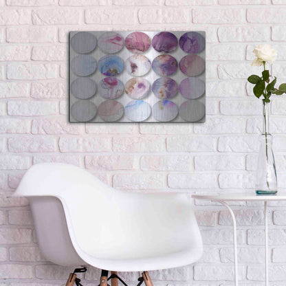 Luxe Metal Art 'Watercolor Colorful Circles 6' by Irena Orlov, Metal Wall Art,24x16