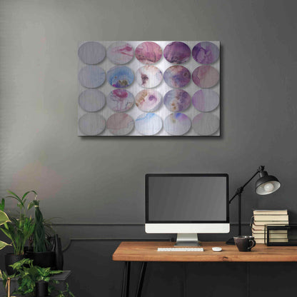 Luxe Metal Art 'Watercolor Colorful Circles 6' by Irena Orlov, Metal Wall Art,36x24