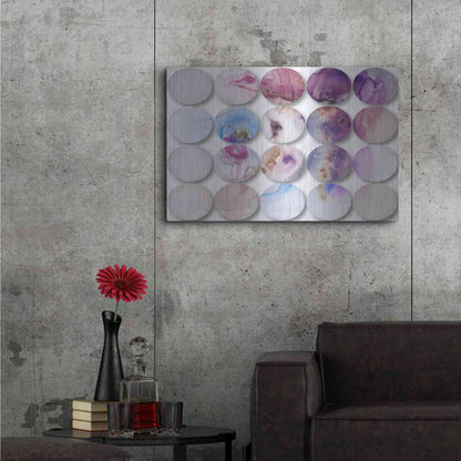 Luxe Metal Art 'Watercolor Colorful Circles 6' by Irena Orlov, Metal Wall Art,36x24