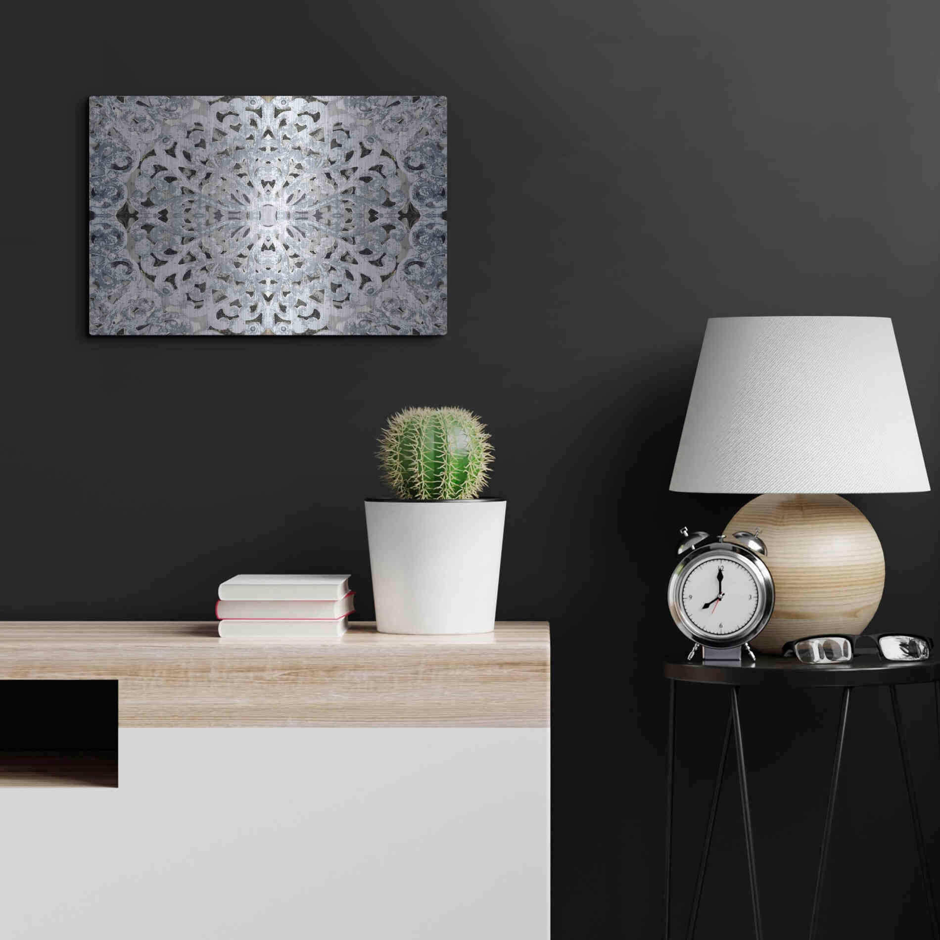 Luxe Metal Art 'Elegant Pattern 3' by Irena Orlov, Metal Wall Art,24x16