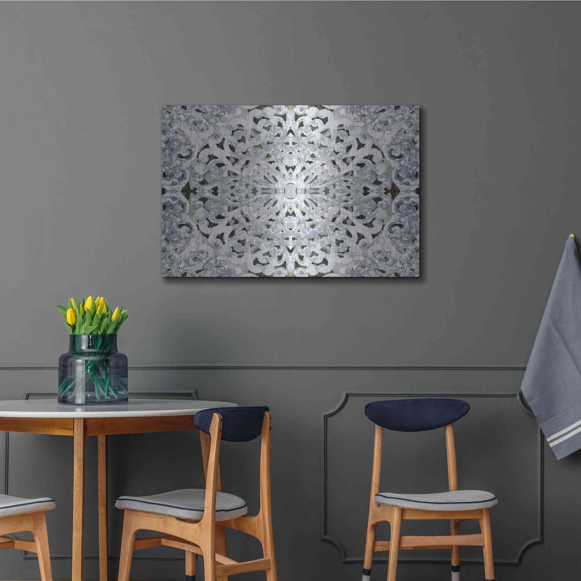 Luxe Metal Art 'Elegant Pattern 3' by Irena Orlov, Metal Wall Art,36x24