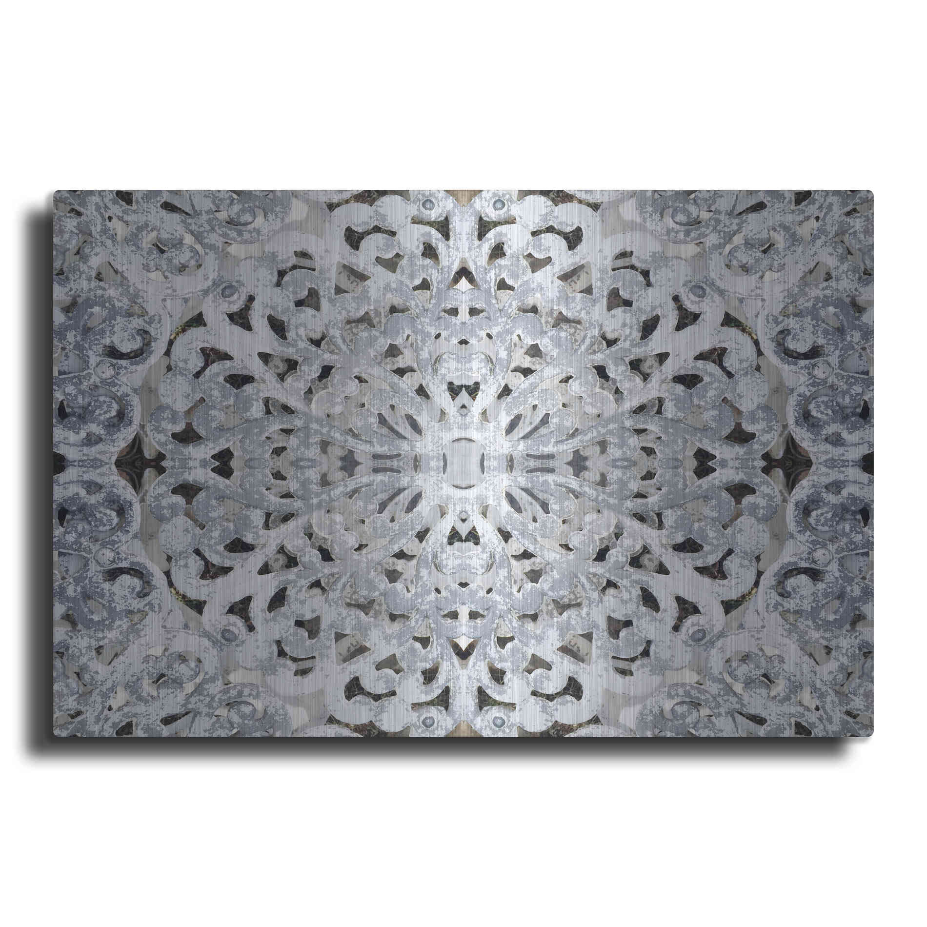 Luxe Metal Art 'Elegant Pattern 3' by Irena Orlov, Metal Wall Art