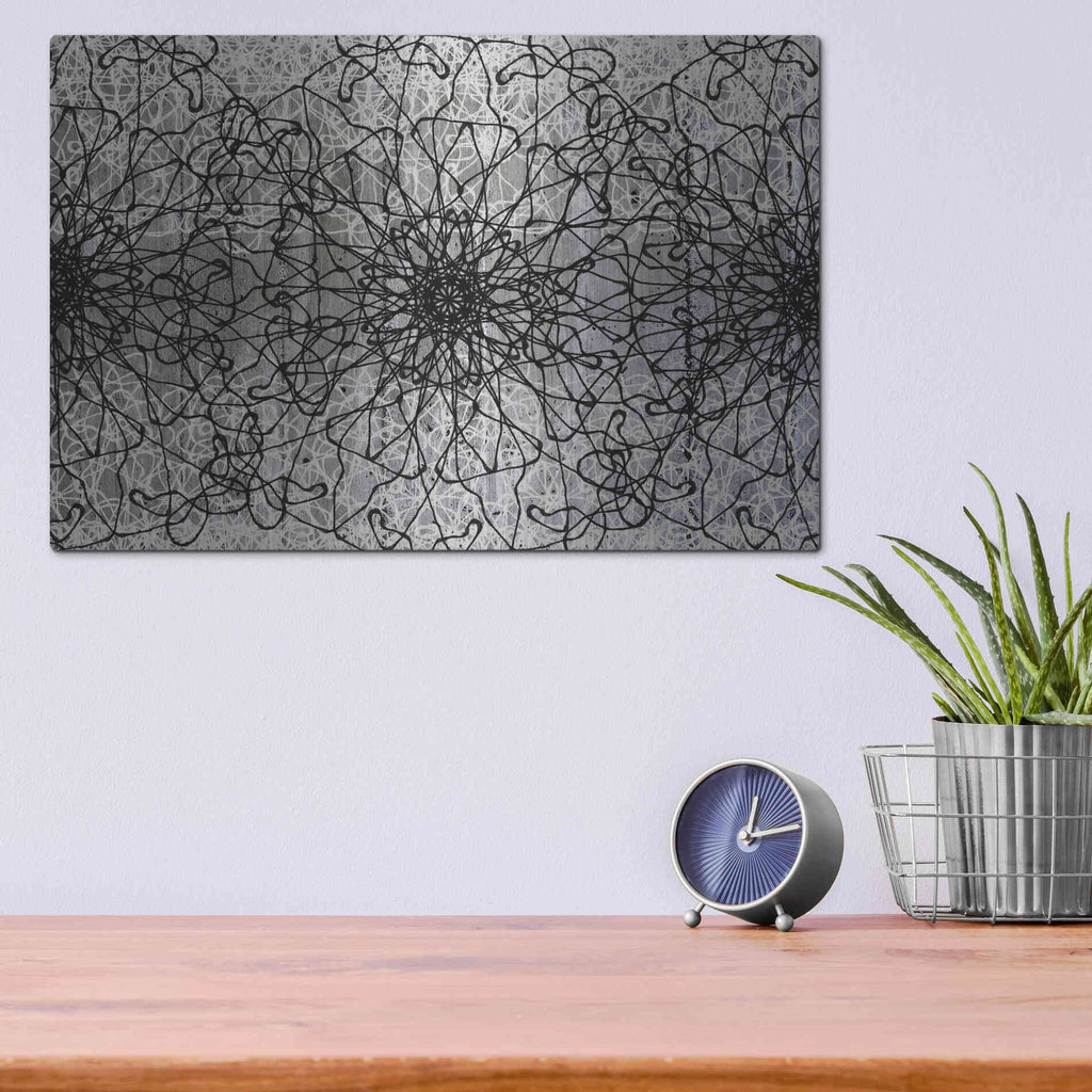 Luxe Metal Art 'Elegant Pattern 2' by Irena Orlov, Metal Wall Art,16x12